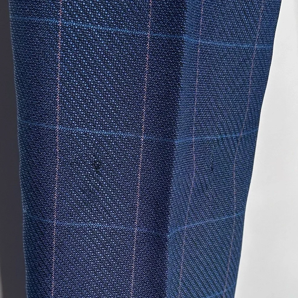 Boys English Laundry Navy & Orange Checkered Suit - Blazer & Pants